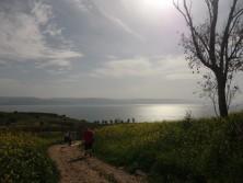 Die Gruppe wandert zum See Genezareth